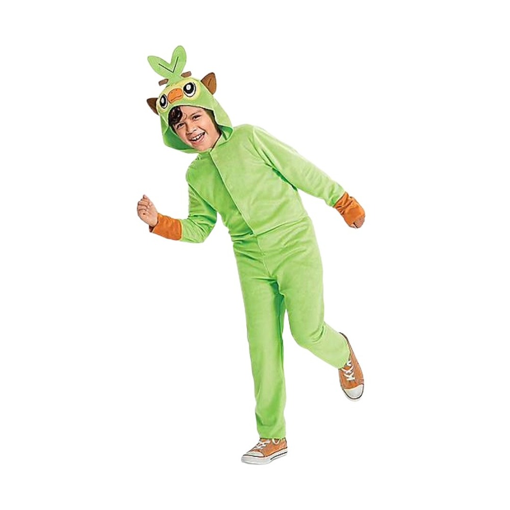 Pokemon Grookey Halloween Costume Kids Plush Jumpsuit Cosplay Hooded Monkey